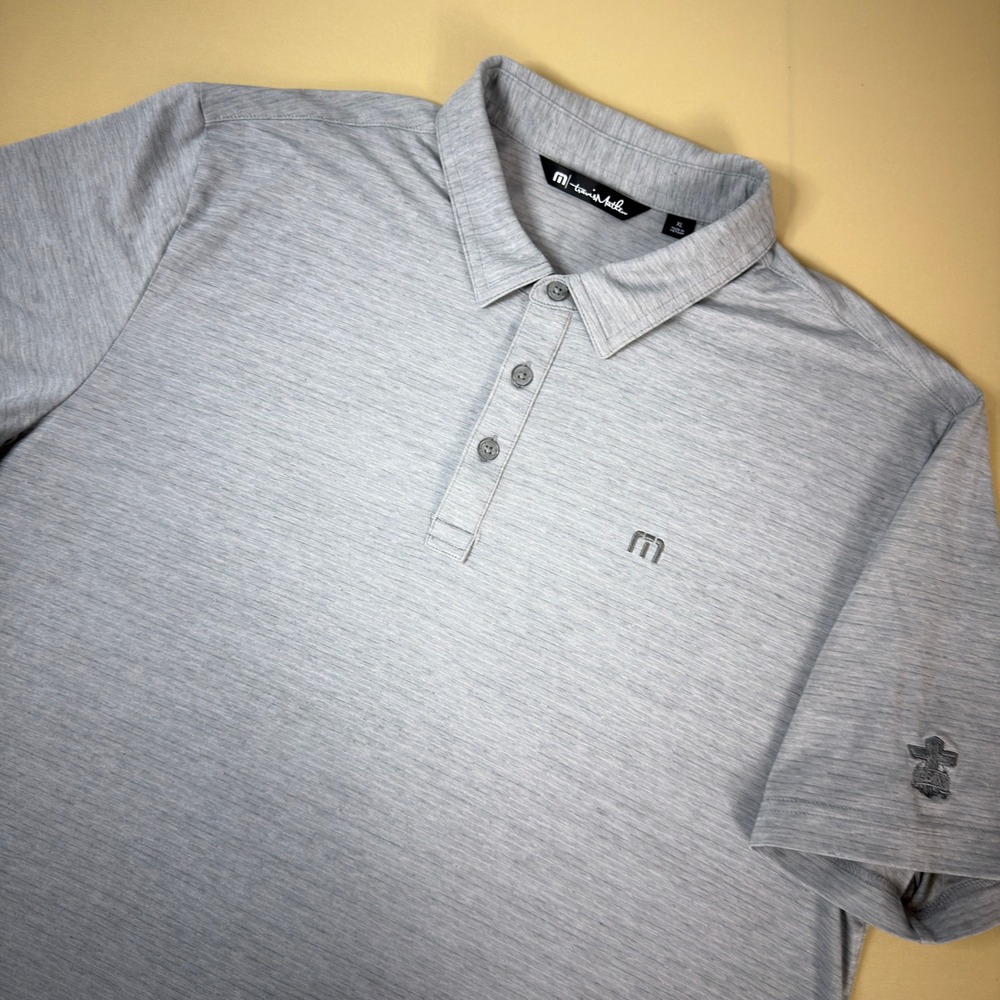 TravisMathew Heater Polo Shirt Heather Grey XL Golf Performance 1MW395